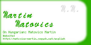 martin matovics business card